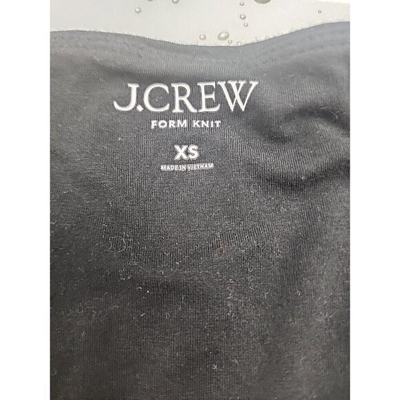 J. Crew Top Black Modal Form Knit V-neck Cap Sleeve Shirt Spring 23 Women's XS - Picture 2 of 10